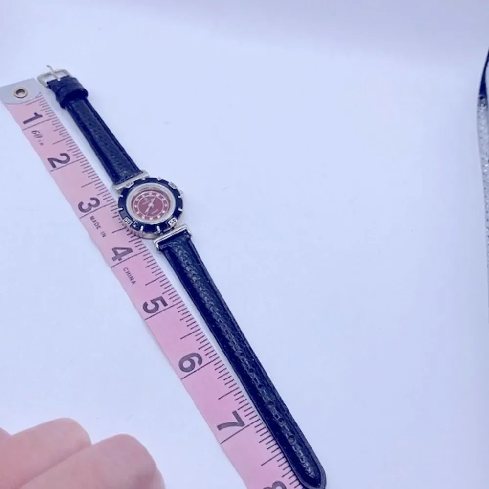 Working! Ladies Calvin Hill Quartz Small Round Face Rhinestine Watch